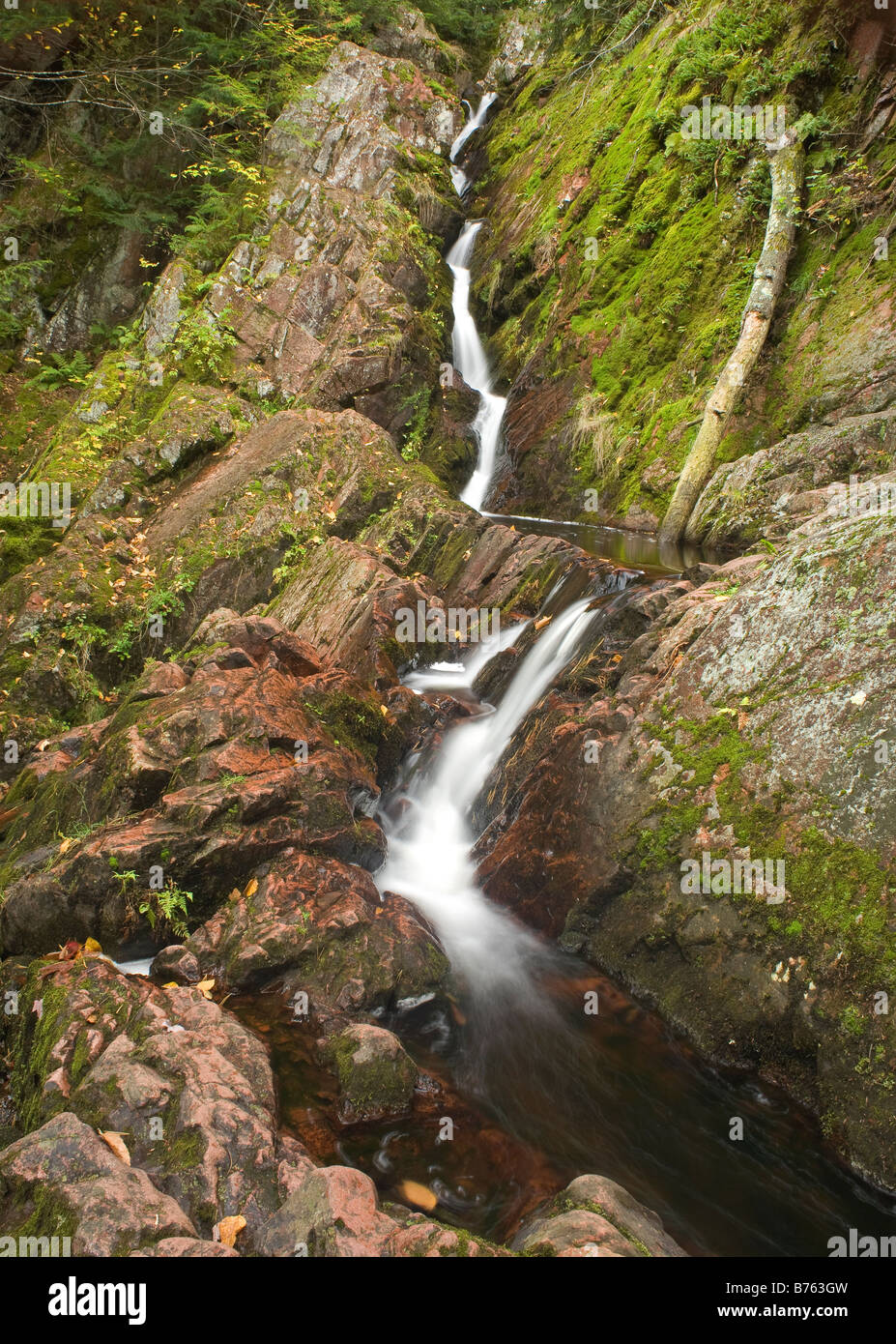 WISCONSIN - Morgan Wasserfall befindet sich am westlichen Ende des Penokee Bereichs in der Chequamegon-Nicolet National Forest. Stockfoto