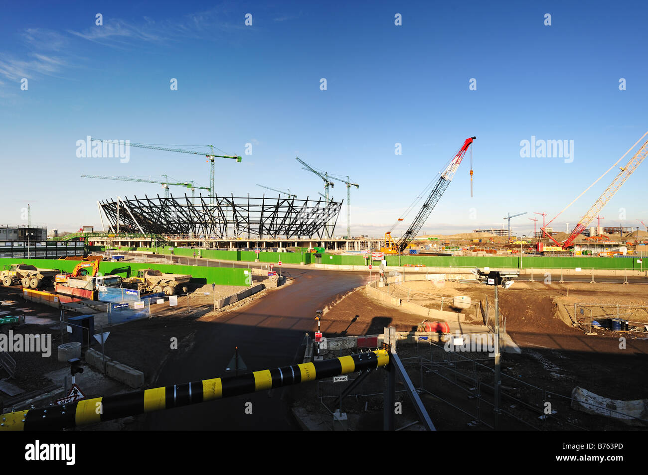 Bau des Olympiastadions für die Olympischen Spiele 2012 in London Stockfoto