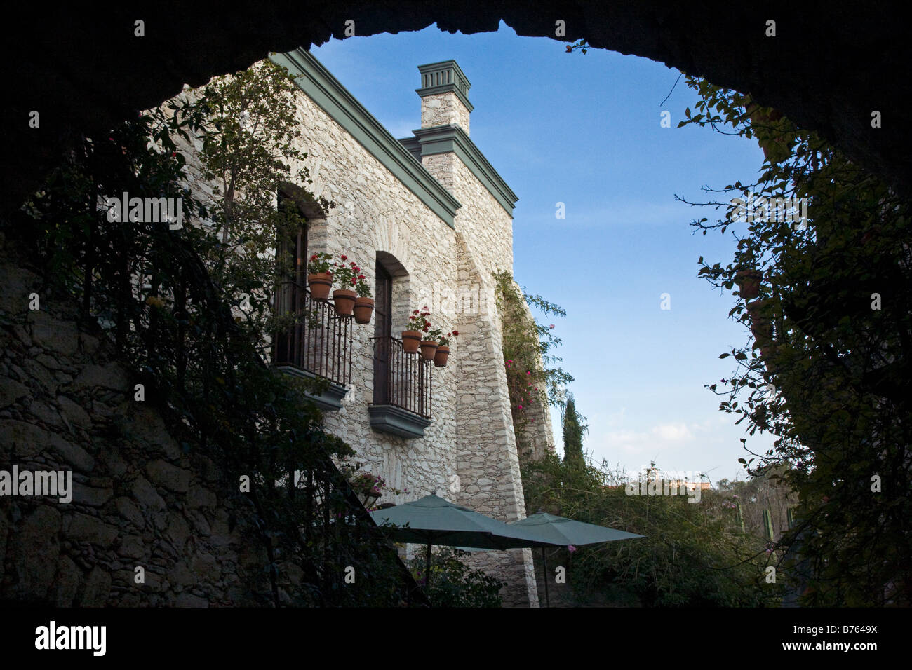 CASA MONTANA war eines der ersten Hotels in die Geisterstadt MINERAL DE POZOS eine Künstlerkolonie in GUANAJUATO Mexiko Stockfoto