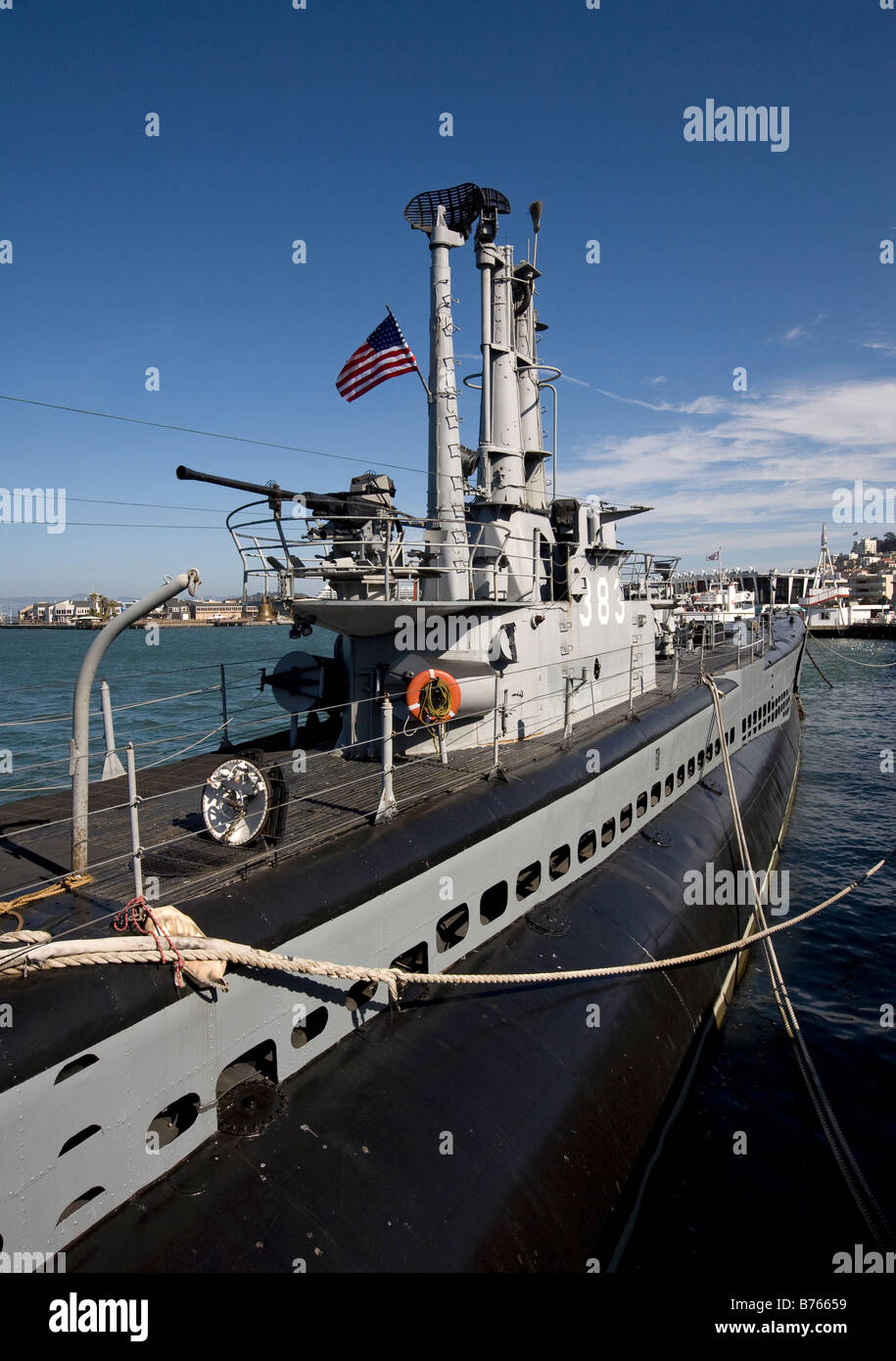 4-Zoll (102 mm) 50 Kaliber Deck Pistole an Bord USS Pampanito Stockfoto