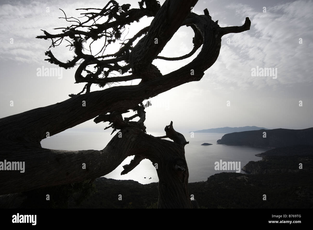 Die Aussicht von Monolithos Burg Rhodos Griechenland Stockfoto