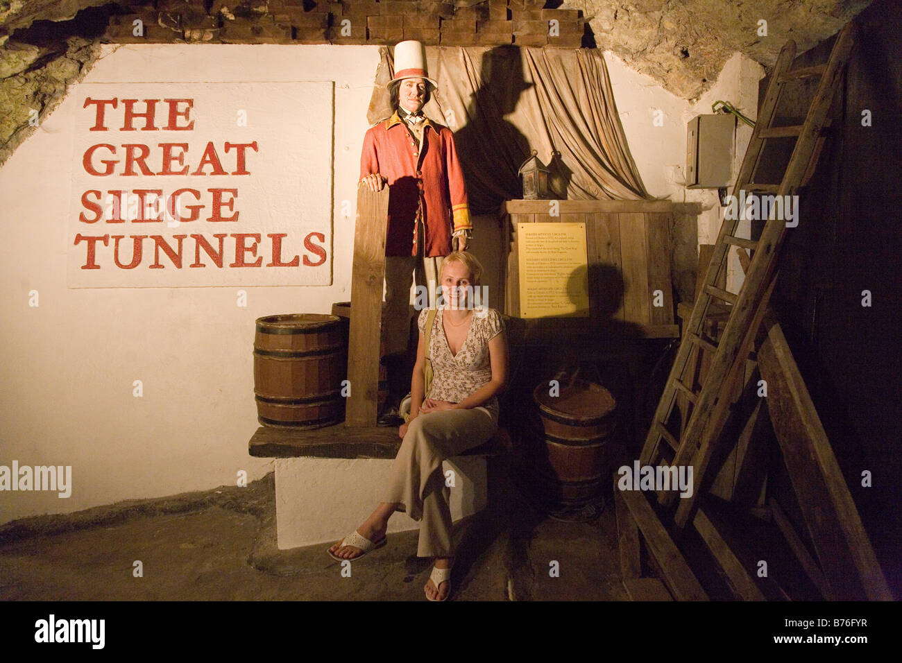 Great Siege Tunnels Gibraltar Großbritannien Stockfoto