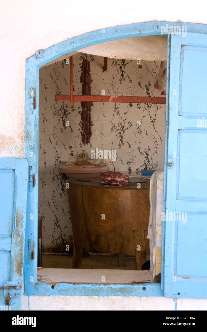 Metzgerei in Houmt Souk Djerba Tunesien Afrika Stockfoto