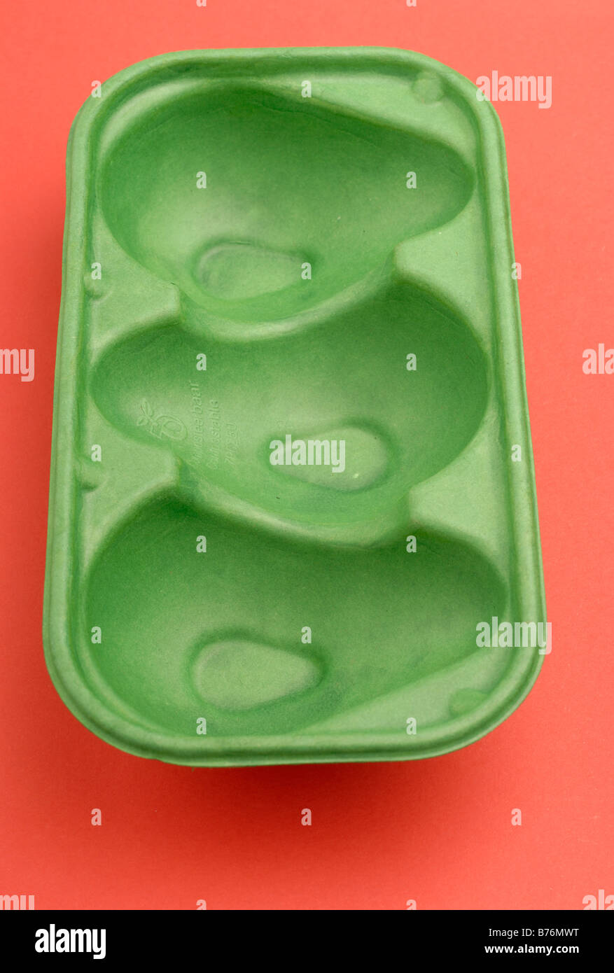 Kompostierbare Verpackungen aus Zuckerrohr Stockfoto