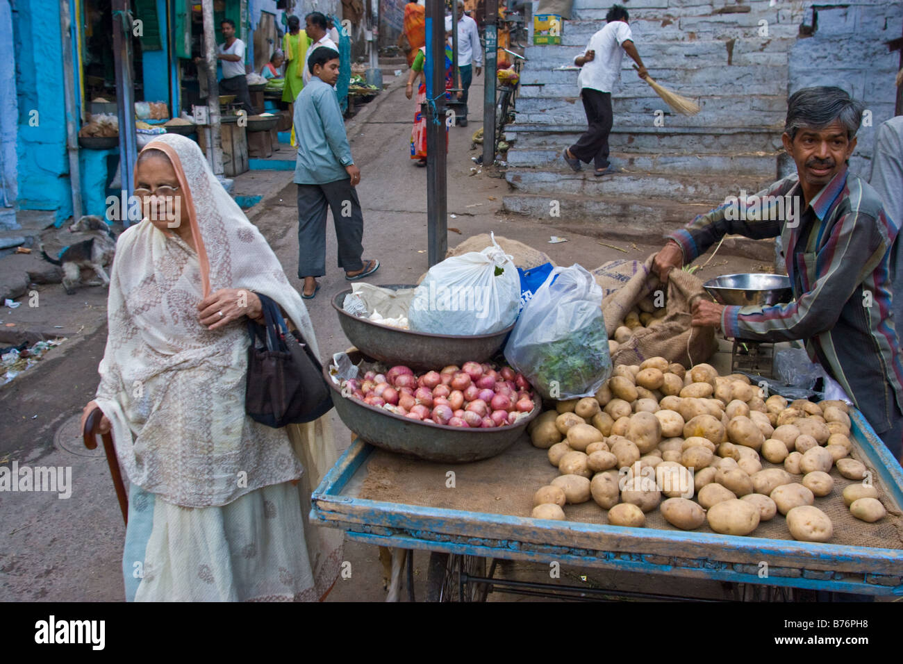 Markt in der Stadt Jodhpur, Rajasthan, Indien. Stockfoto