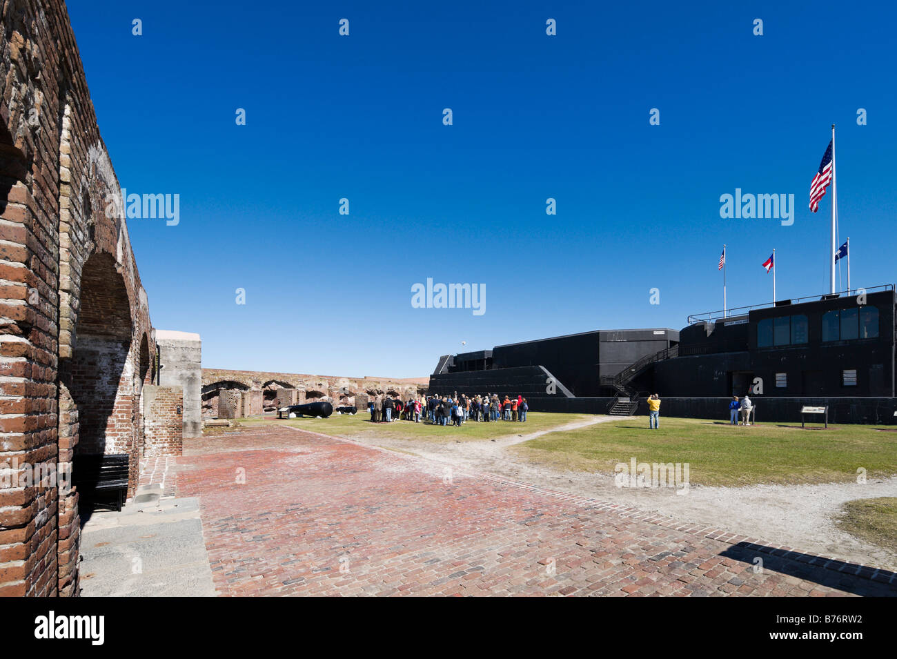 Exerzierplatz & Battery Huger auf Fort Sumter (Website der Öffnung Schüsse des amerikanischen Bürgerkrieges), Charleston, South Carolina Stockfoto