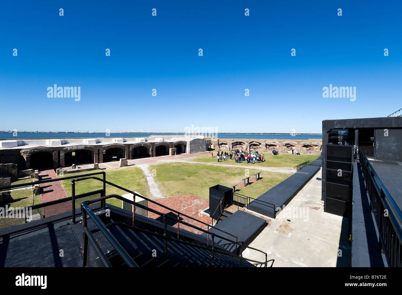 Exerzierplatz von Battery Huger, Fort Sumter (Website der Öffnung Schüsse des amerikanischen Bürgerkrieges), Charleston, South Carolina Stockfoto