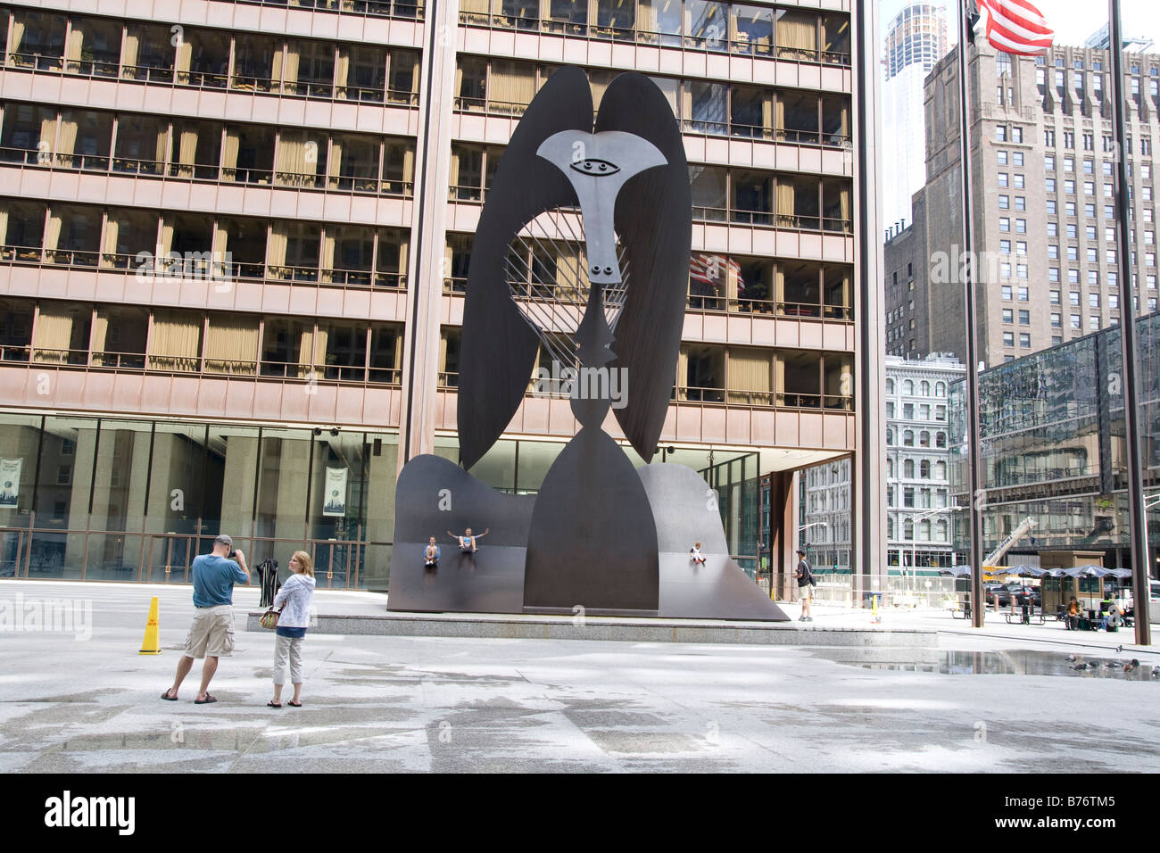 Chicago, IL: Picasso-Skulptur Innenstadt in Daley Plaza Stockfoto