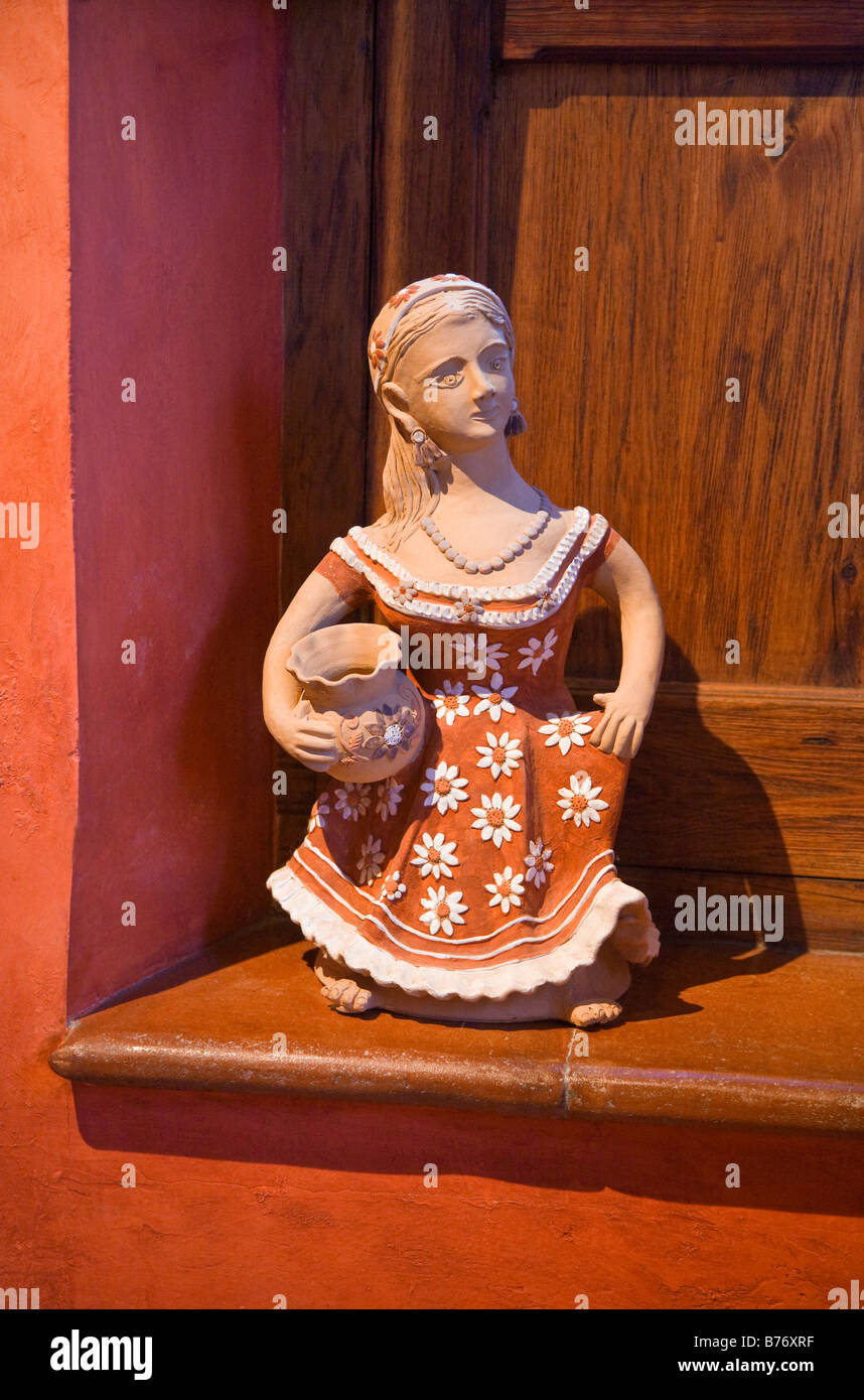 Ton-Figur in das Hotel POSADA DE LAS MINAS im Ghost Town MINERAL DE POZOS GUANAJUATO Mexiko Stockfoto