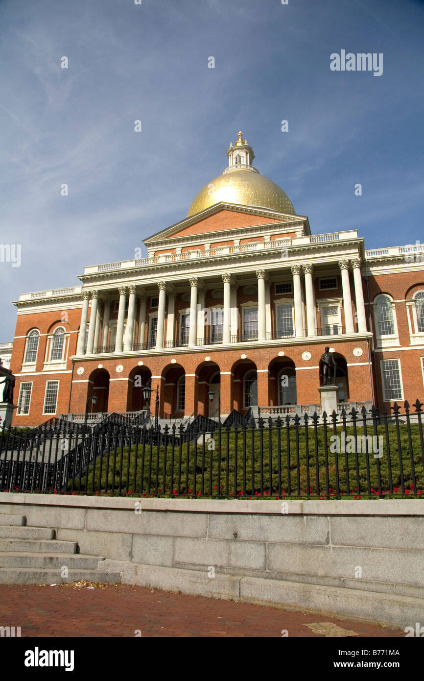 Das Massachusetts State House befindet sich im Stadtteil Beacon Hill von Boston Massachusetts, USA Stockfoto