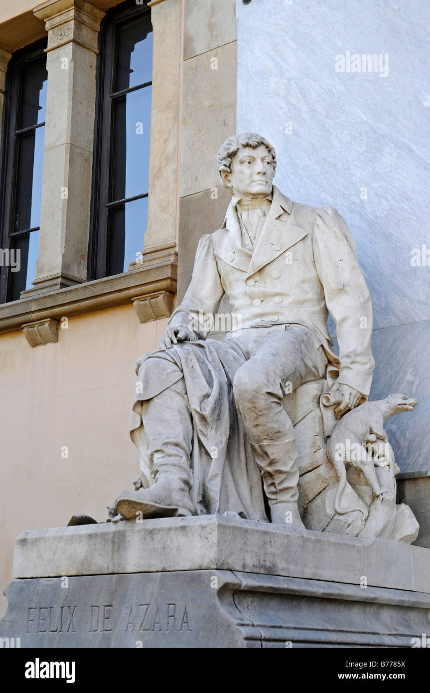 Felix de Azara, Geologe, Denkmal, Skulptur, Museu de Geologia, geologisches Museum, Parc De La Ciutadella, Barcelona, Catalon Stockfoto