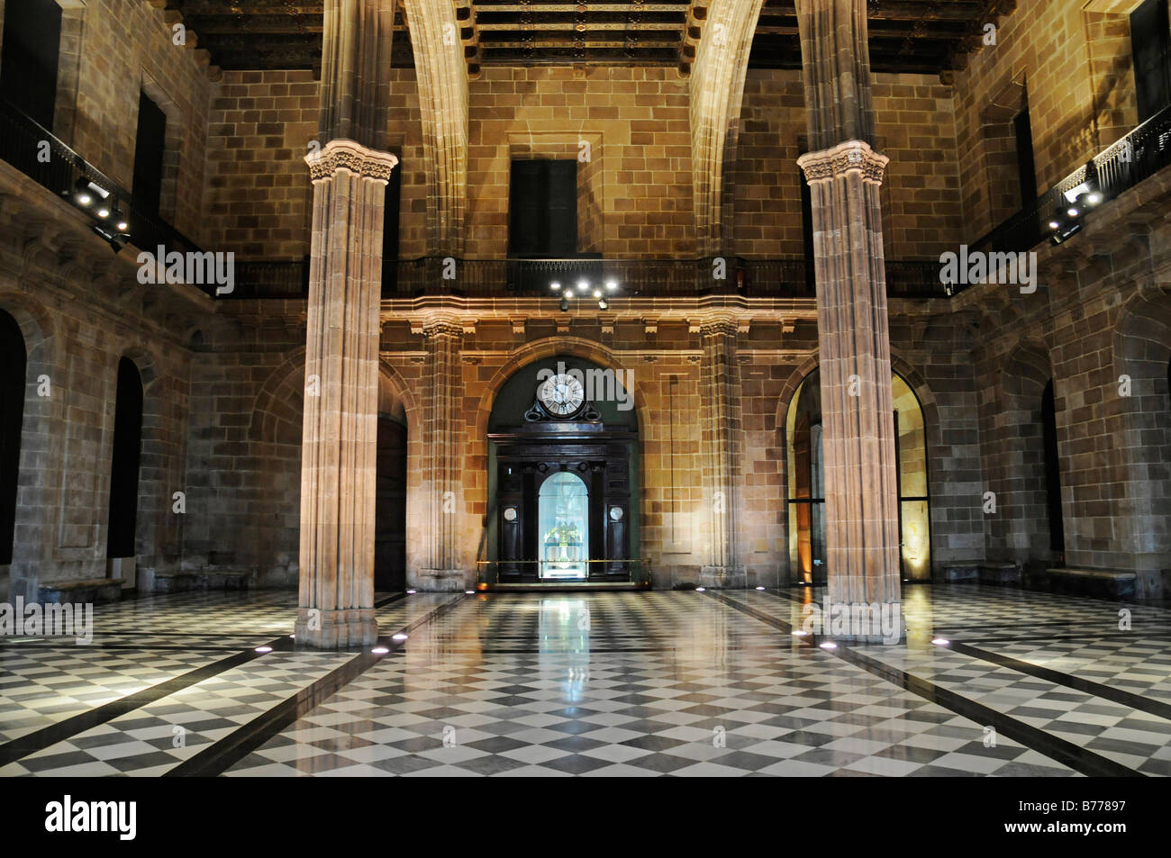 Eingangshalle, Salon, Palacio De La Llotja de Mar, ehemalige Börse, Barcelona, Katalonien, Spanien, Europa Stockfoto