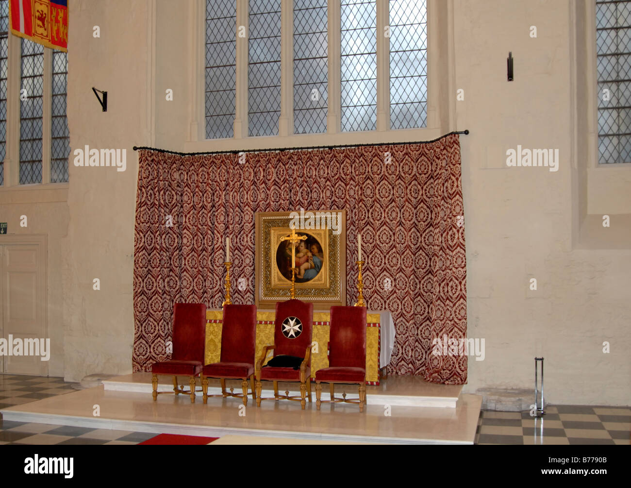 Einfache Altar der Pfarrkirche Kirche St John Clerkenwell, London EC1, England Stockfoto