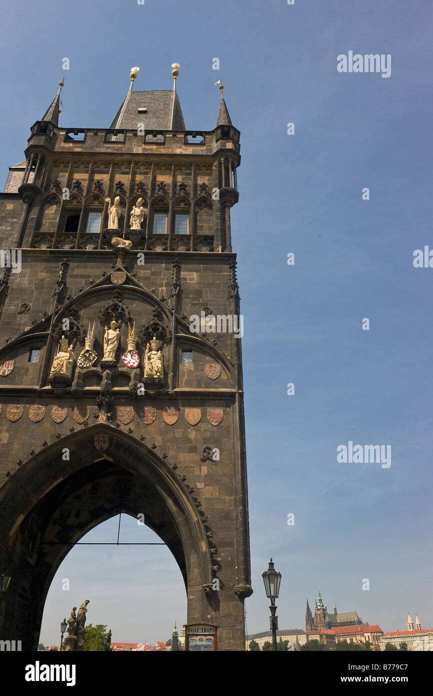 Turm der Karlsbrücke, Prag Stockfoto