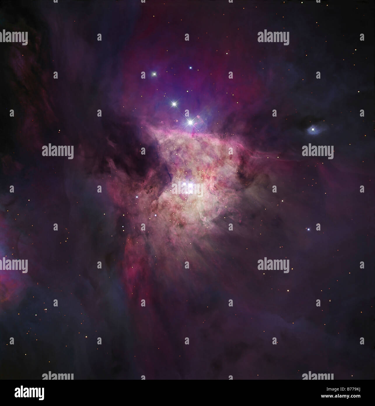 Das Zentrum des Orionnebels (Trapez-Cluster) Stockfoto
