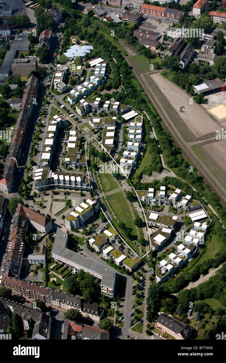 Luftaufnahme, Kueppersbuschsiedlung, Gelsenkirchen, Ruhrgebiet, Nordrhein-Westfalen, Deutschland, Europa Stockfoto