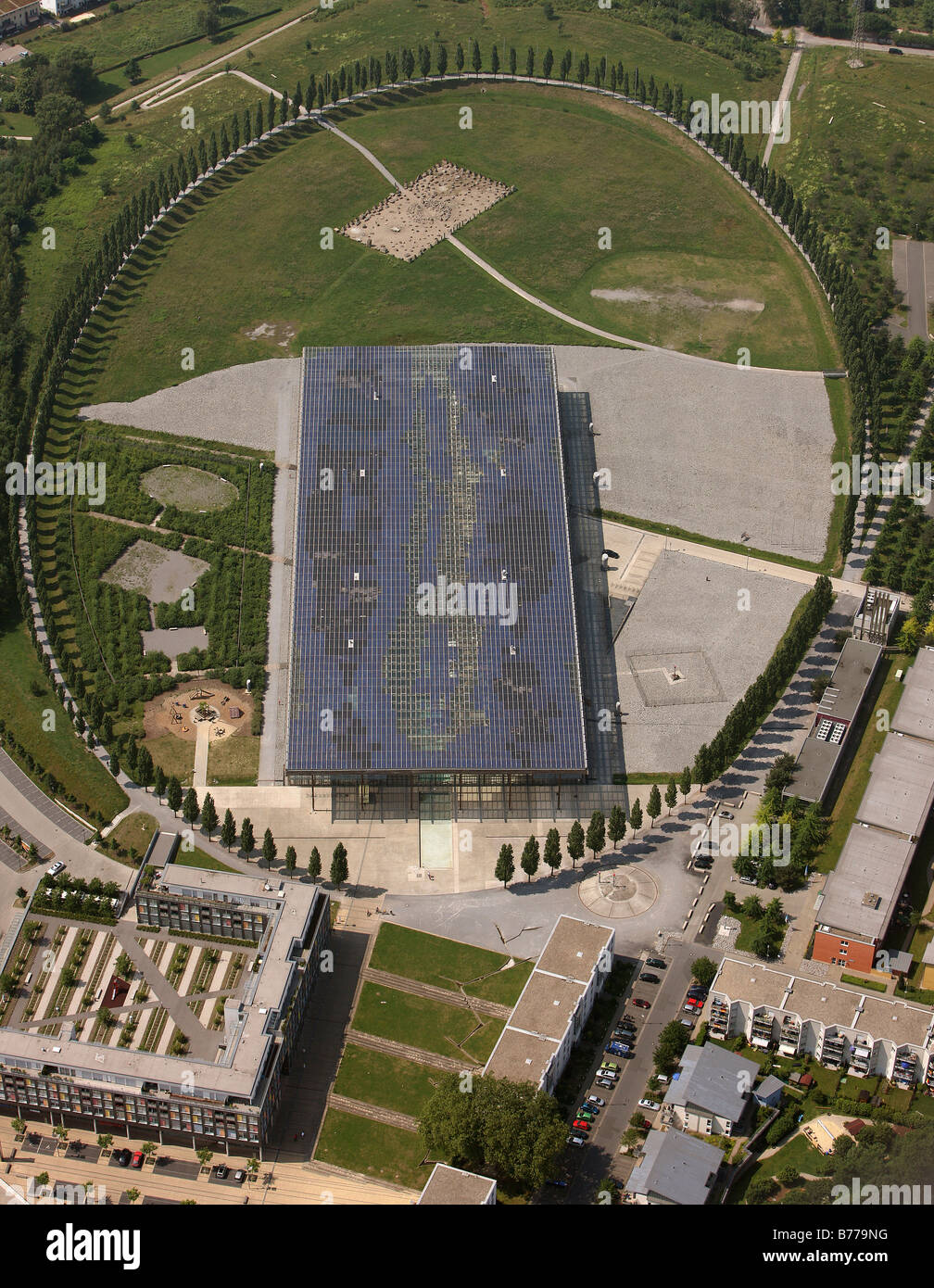 Luftaufnahme, Sodingen, Solar Akademie Mt. Cenis, Herne, Ruhrgebiet, Nordrhein-Westfalen, Deutschland, Europa Stockfoto