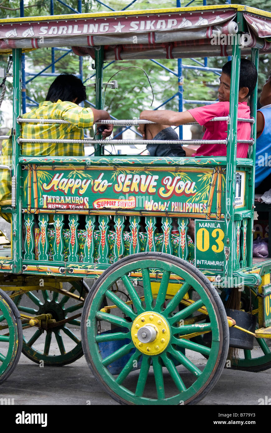 Bunte Kaleschen (Kutsche), Intramuros, Manila, Philippinen Stockfoto