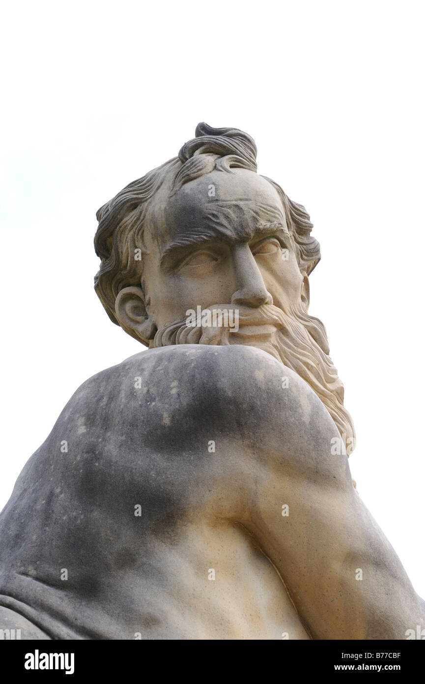 Statue vor Schloss Ludwigsburg, blühenden Barock, Ludwigsburg, Baden-Württemberg, Deutschland, Europa Stockfoto