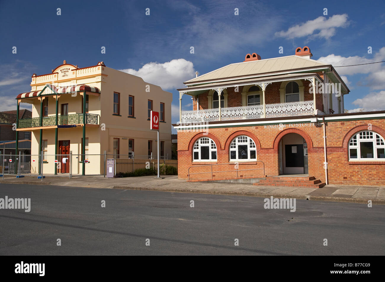 Wingham School of Arts und Wingham Postamt Wingham New South Wales Australien Stockfoto