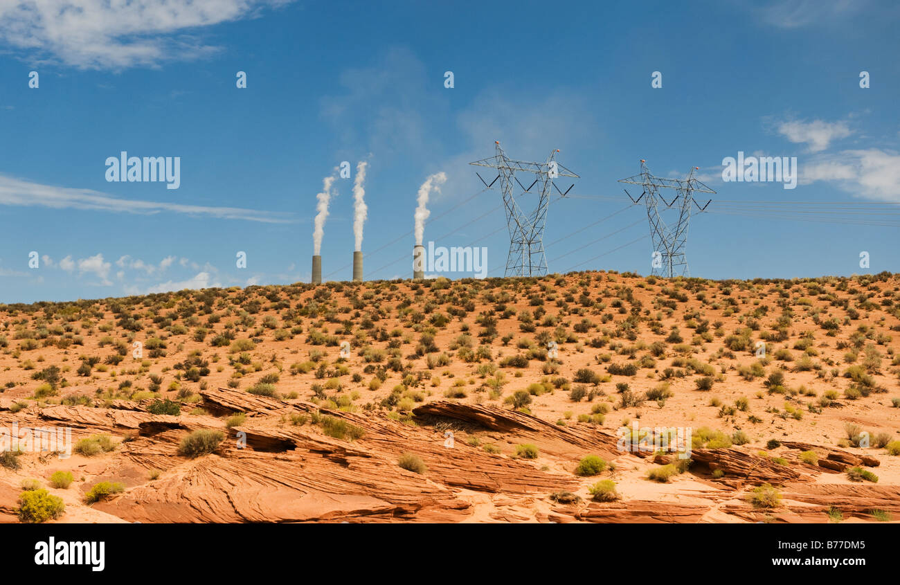 Kraftwerk-Abstand auf Navajo-Reservat Arizona Stockfoto