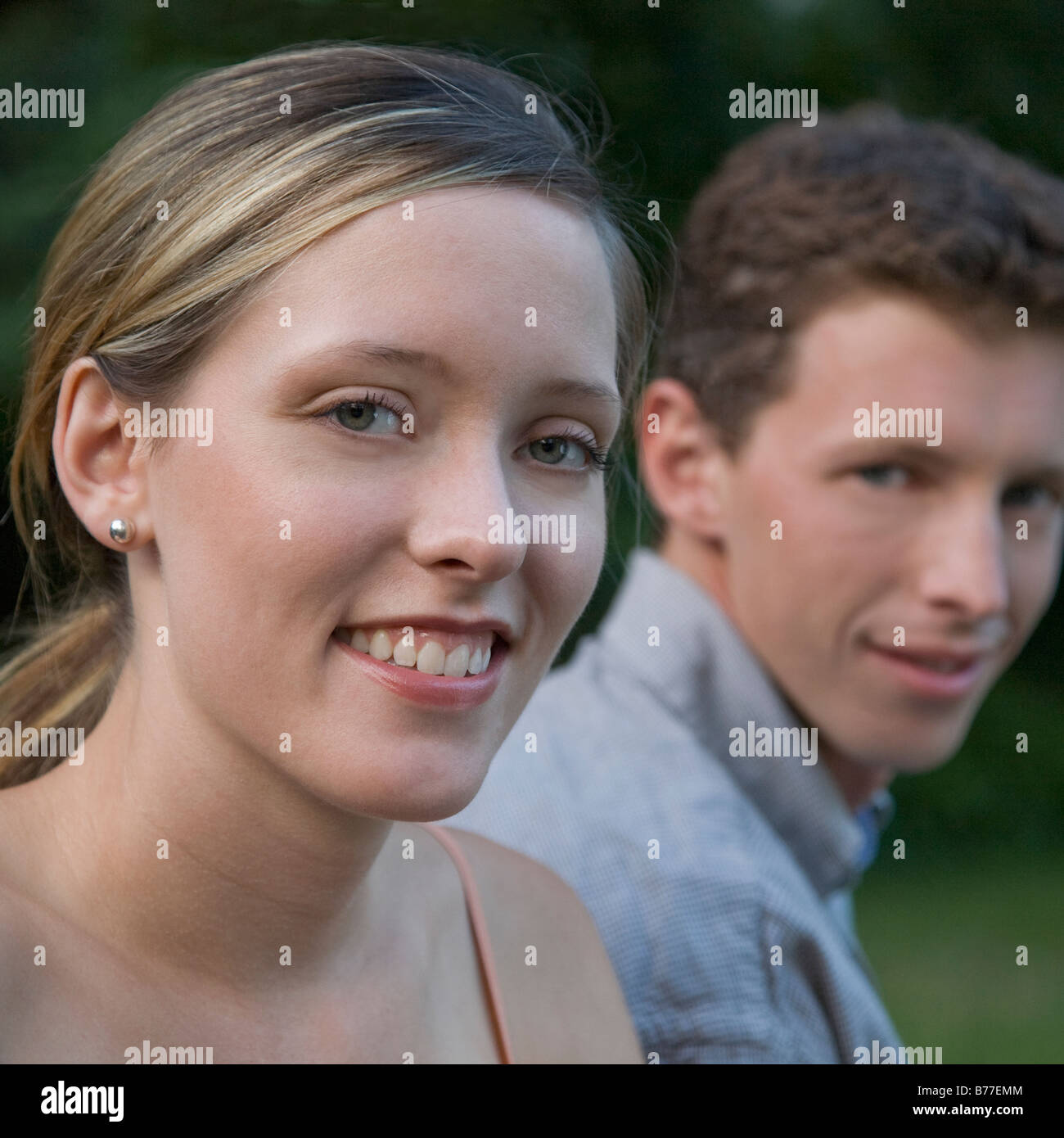 Porträt eines jungen Paares hautnah Stockfoto