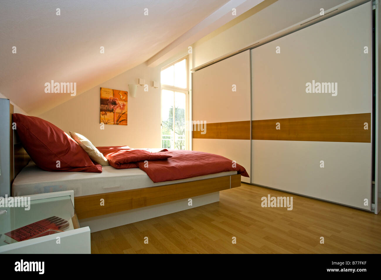 Modernes Schlafzimmer, moderne Schlafzimmer Stockfoto