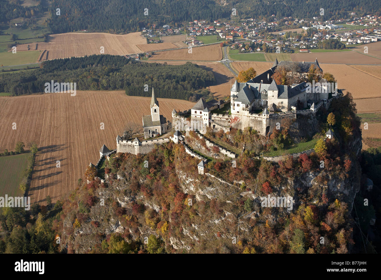 Burg Hochosterwitz, Luftbild, Kärnten, Austria, Europe Stockfoto