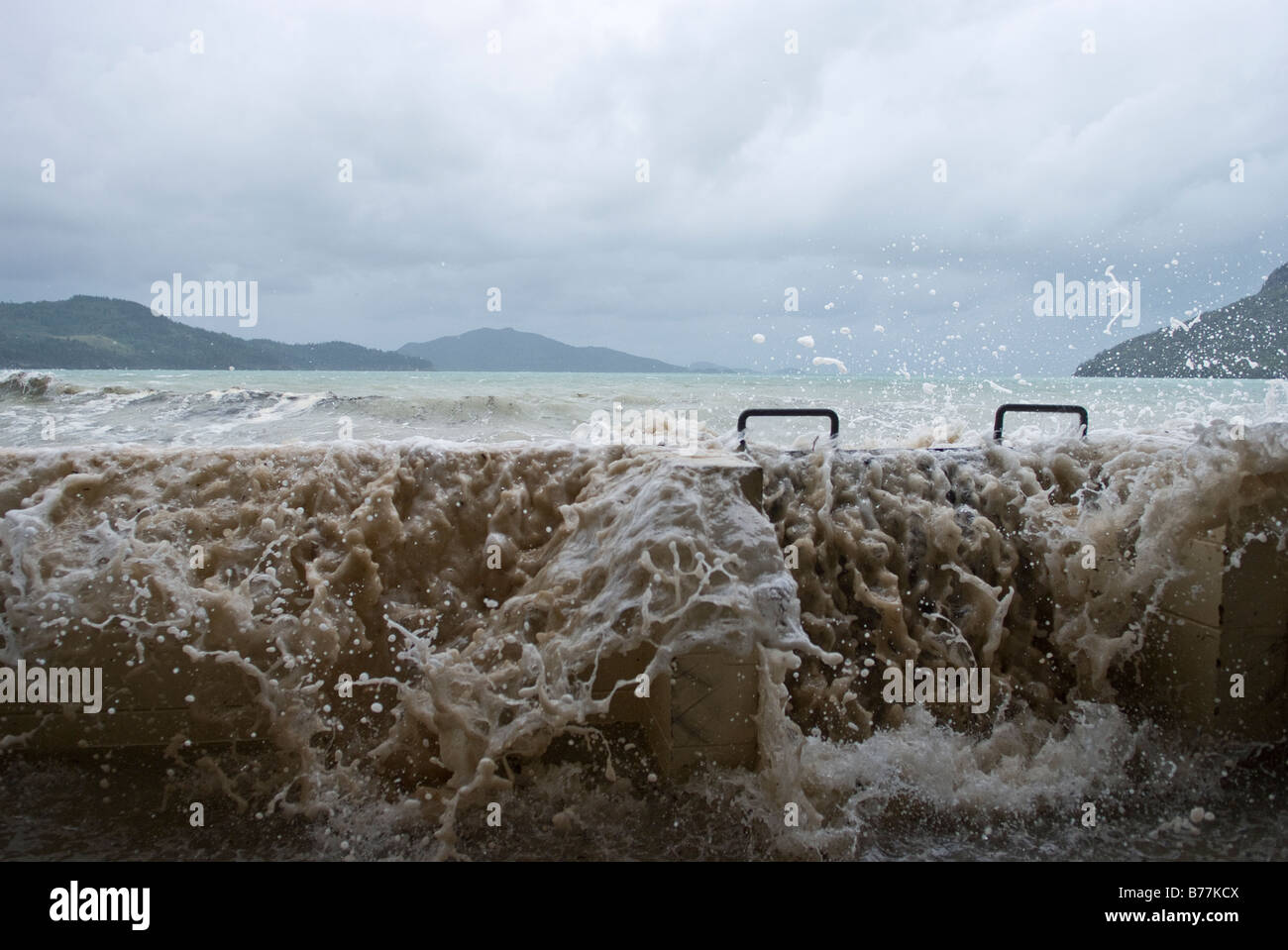 Sturmflut, die nach einem Wirbelsturm in Far North Queensland, Austraia Stockfoto
