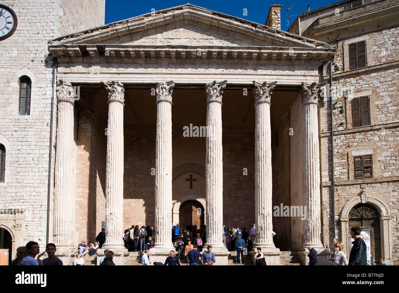 Tempio di Minerva, Tempel der Minerva, Assisi, Umbrien, Italien, Europa Stockfoto