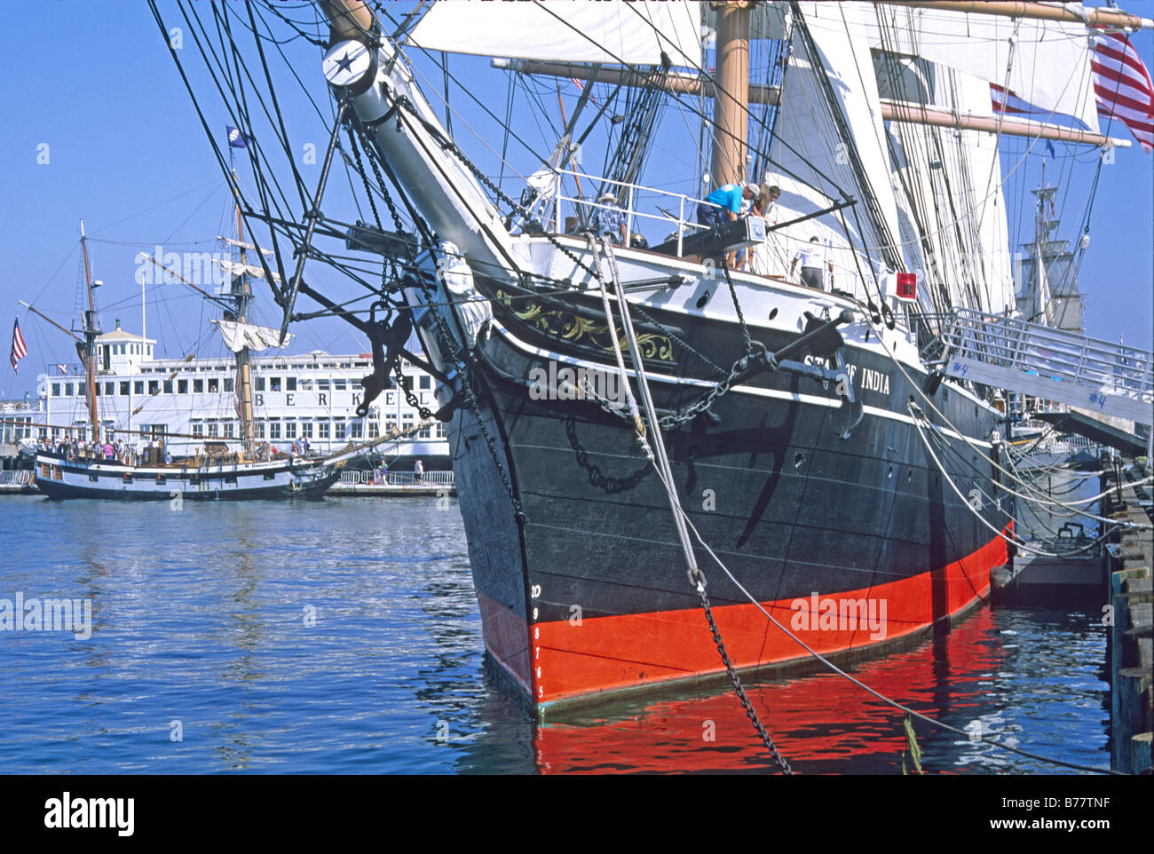 Menschen auf der Star of India historische Schiff am Hafen San Diego Kalifornien Stockfoto