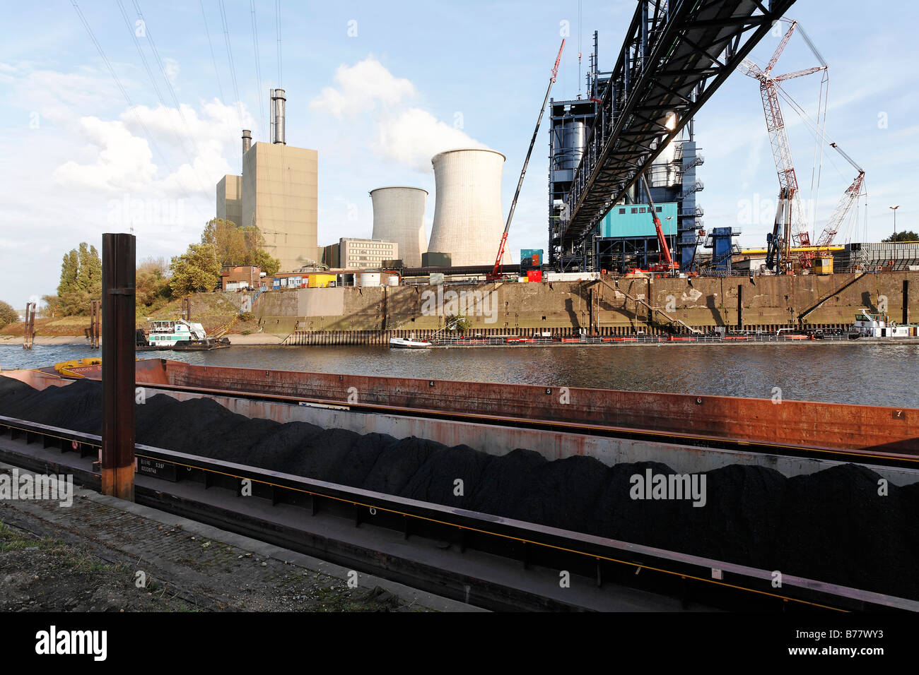 Hafen von Krupp Mannesmann Hutte, Rhein, Duisburg-Ehingen, North Rhine-Westphalia, Deutschland, Europa Stockfoto