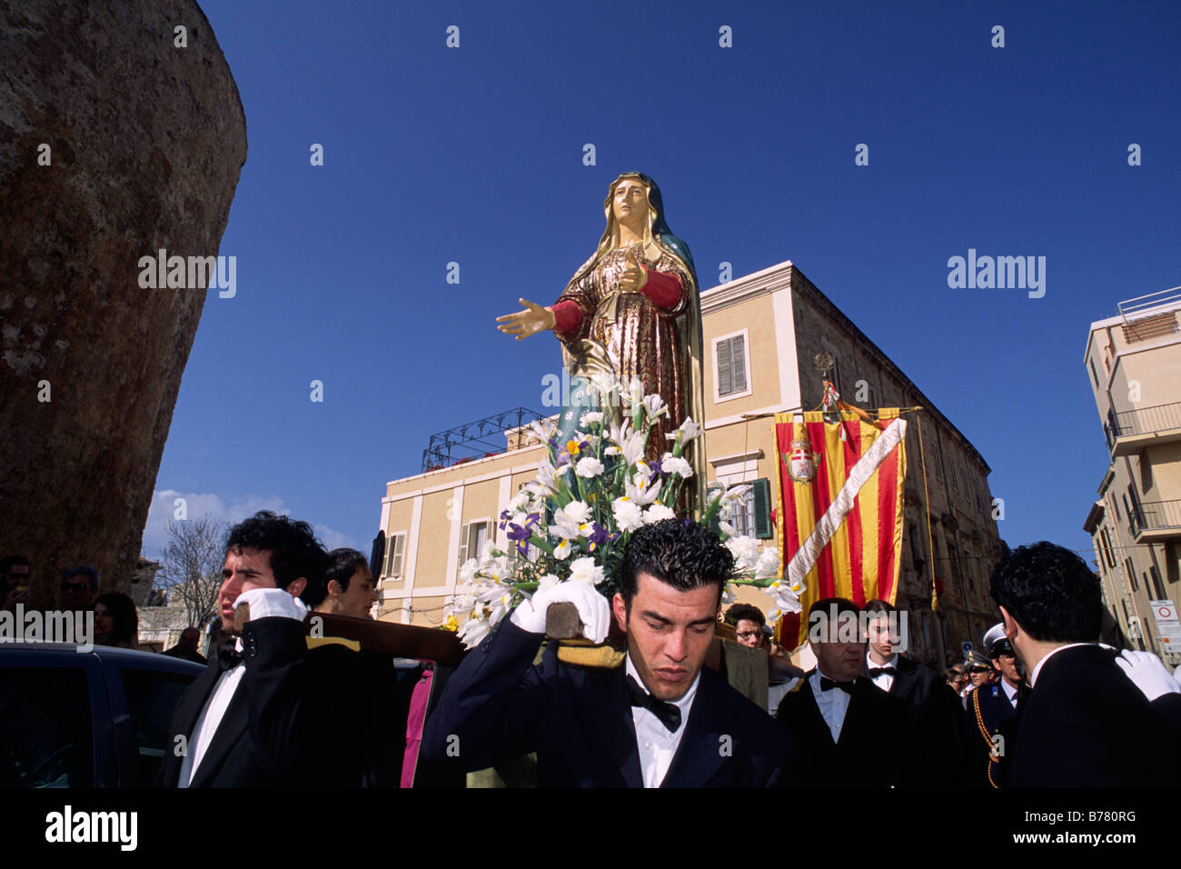 Italien, Sardinien, Alghero, Karwoche, Ostersonntagsprozession Stockfoto