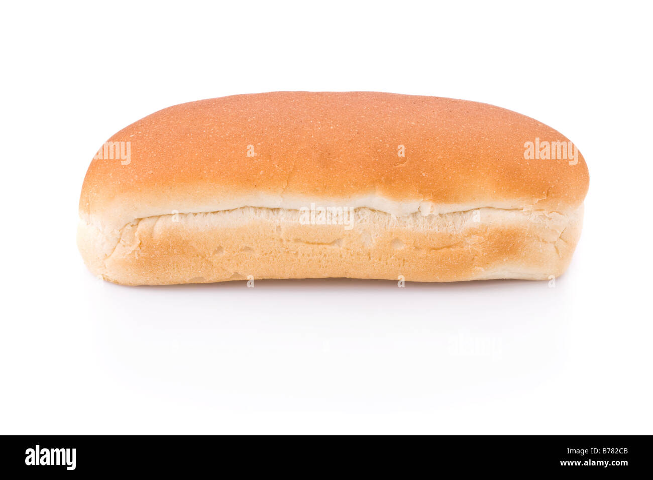 Hot Dog Brötchen isoliert auf weißem Hintergrund Stockfoto
