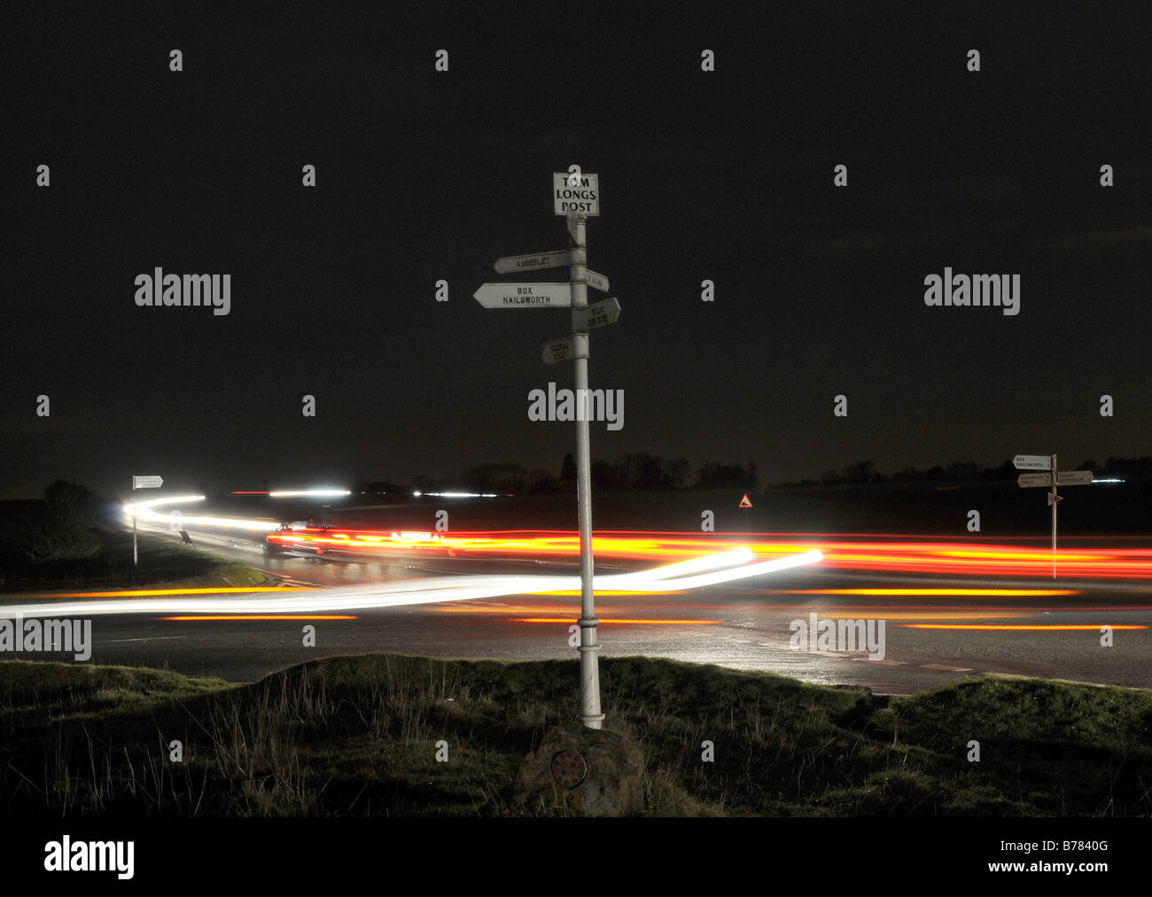 Tom Longs Post Website hängen von einer berüchtigten Räuber in Gloucestershire. Stockfoto