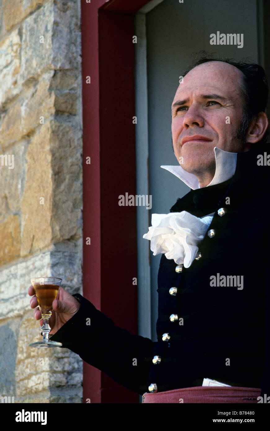 LEBENDIGE GESCHICHTE DOLMETSCHER/OFFICER BEI HISTORISCHEN FORT SNELLING, MINNEAPOLIS, MINNESOTA. Stockfoto