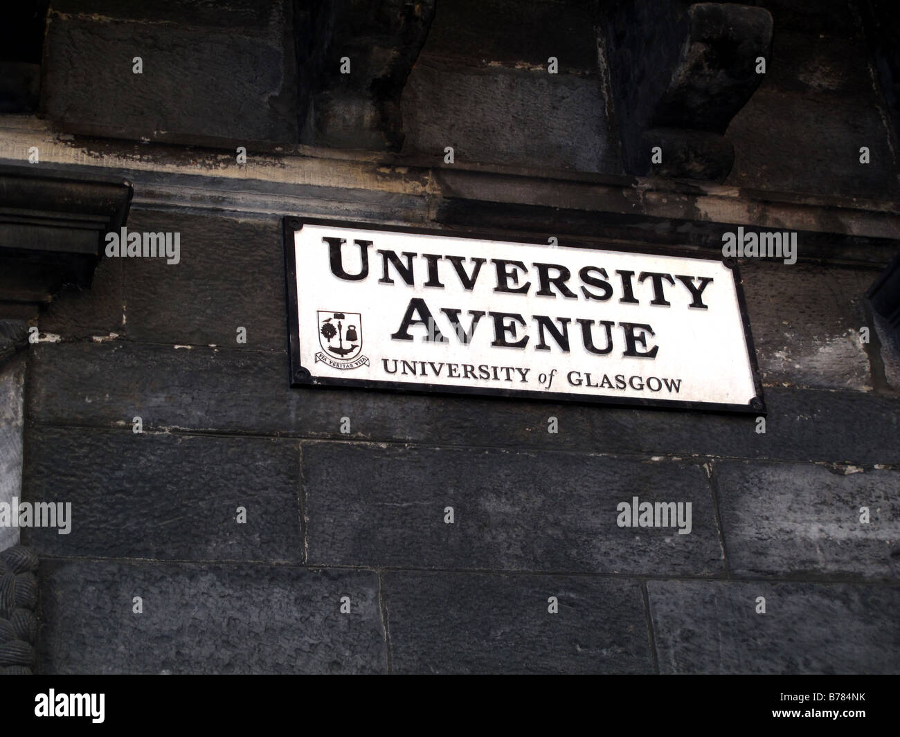 University Avenue Glasgow Straßenschild Stockfoto