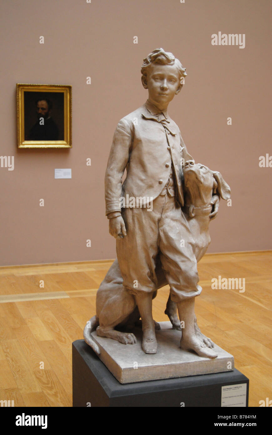 Skulptur des Fürsten Imperial und seines Hundes Nero von Jean-Baptiste Carpeaux im Palais des Beaux Arts Lille France Stockfoto
