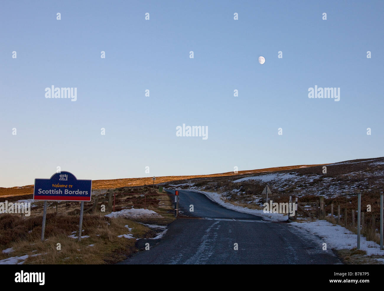 Abendlicht, Lammermuir Hills, Scottish Borders. Stockfoto