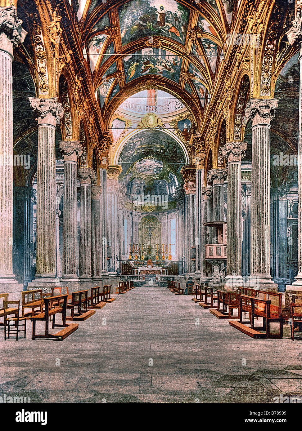 Basilica della Santissima Annunziata del Vastato, Interieur, Genua Italien Stockfoto