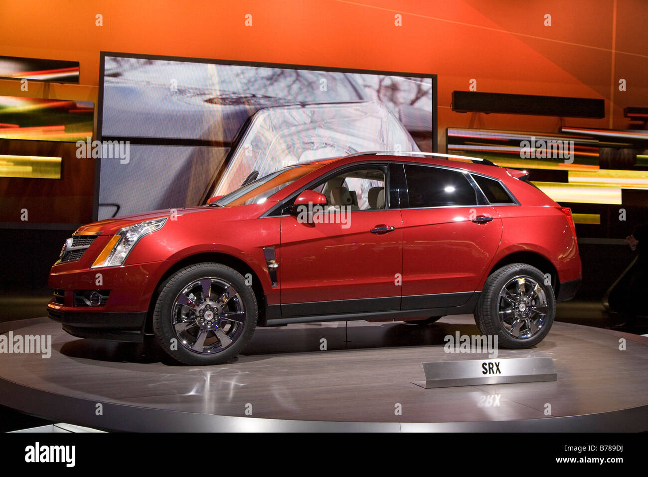 Detroit Michigan The Cadillac SRX Crossover auf dem Display auf der North American International Auto Show Stockfoto