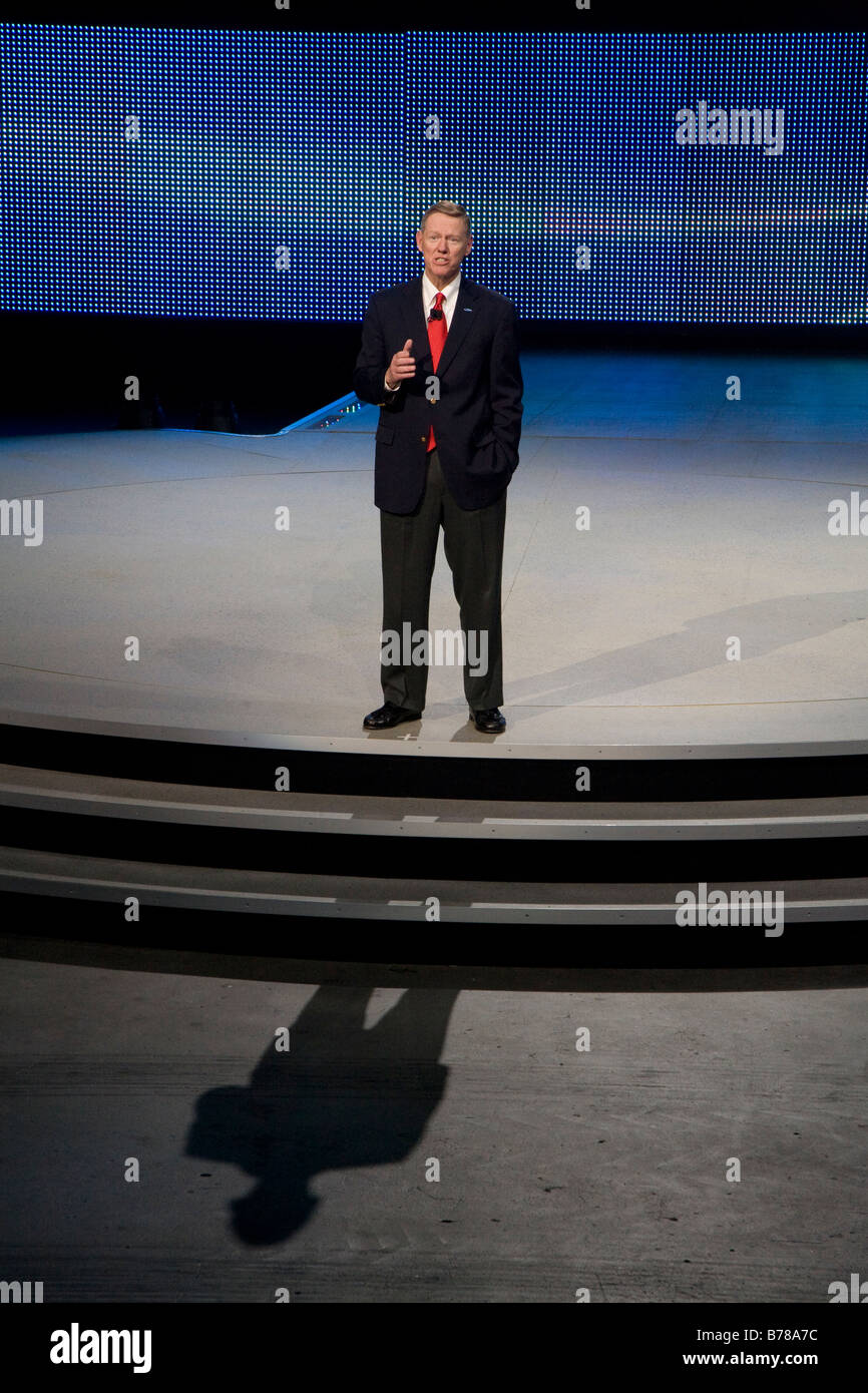 Detroit Michigan Ford-CEO Alan Mulally auf der North American International Auto Show Stockfoto