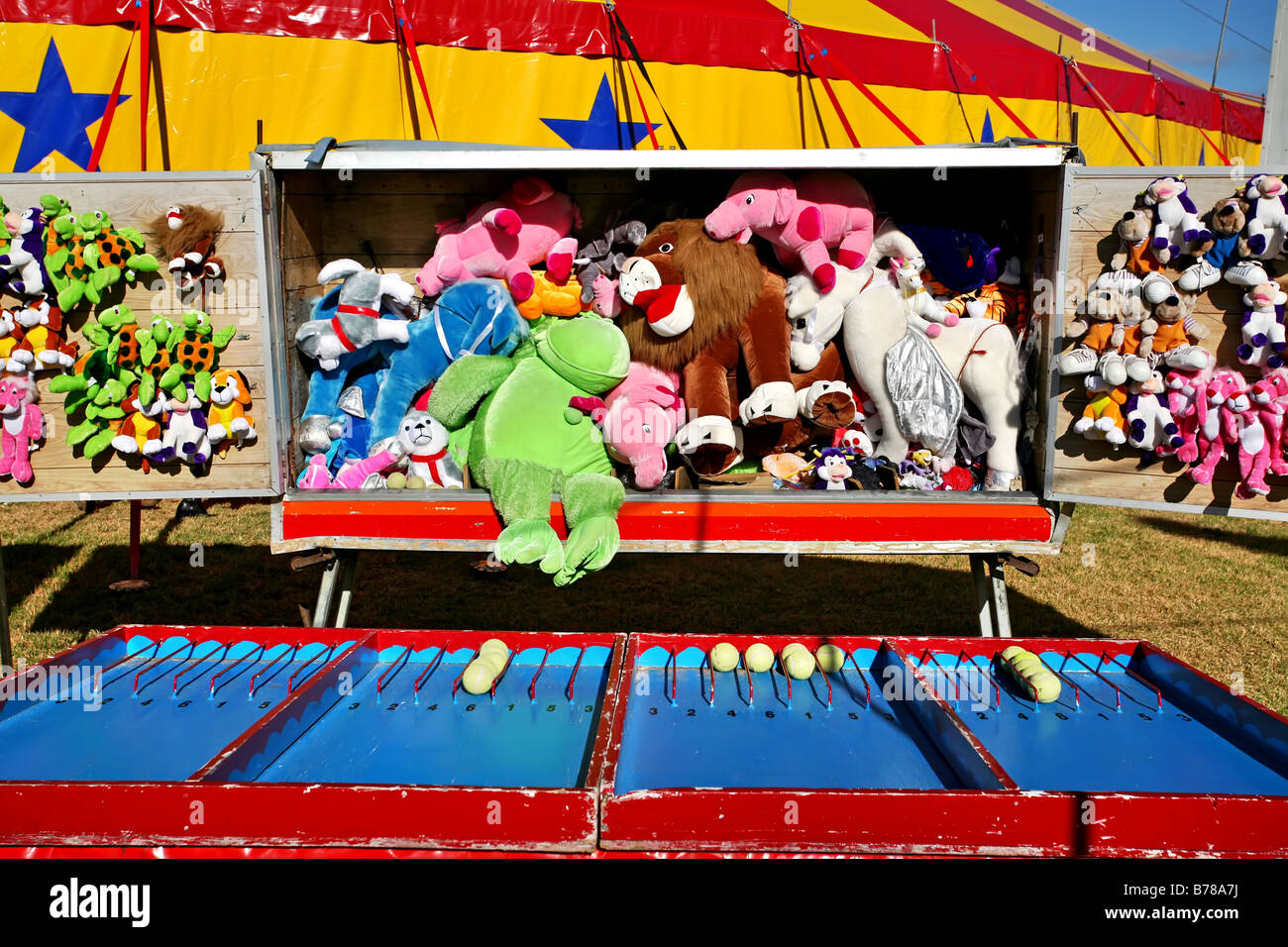 Der Zirkus Sideshow und Preis-board Stockfoto