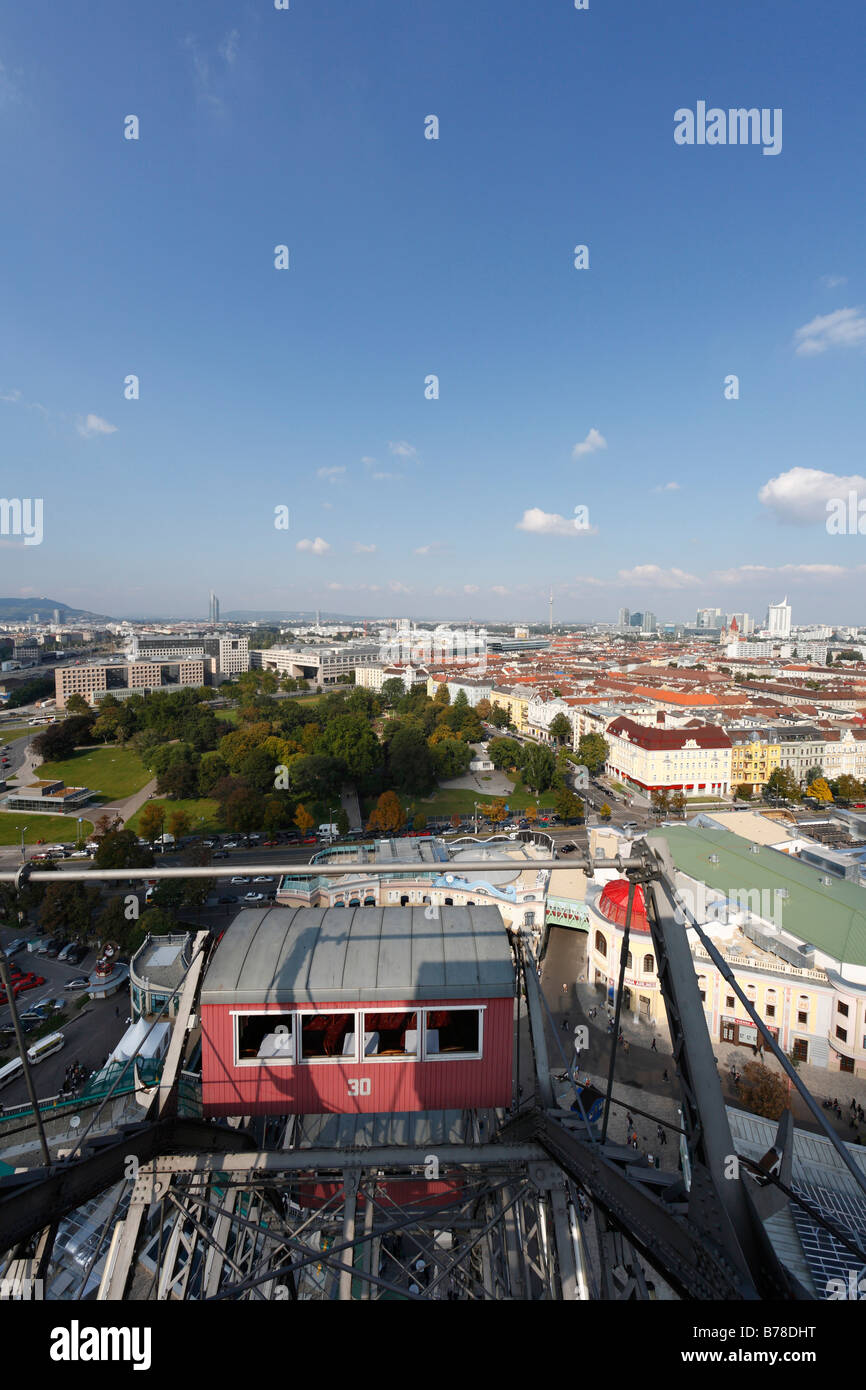 Blick aus dem Riesenrad im Prater, Wien, Österreich, Europa Stockfoto