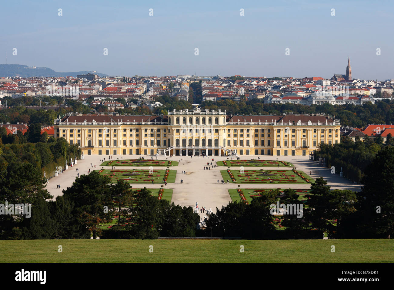 Schönbrunn, Blick über Wien, Austria, Europe Stockfoto