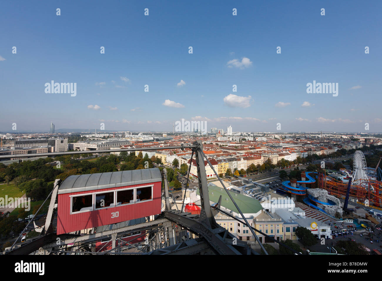 Blick aus dem Riesenrad im Prater, Wien, Österreich, Europa Stockfoto