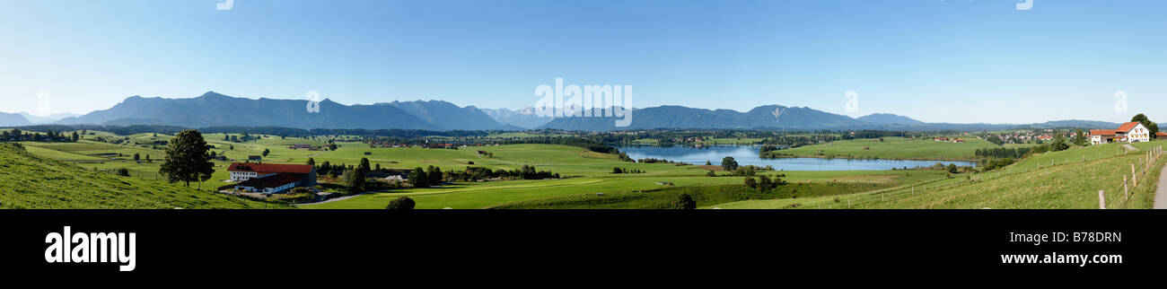 Riegsee See, Blick vom Aidling, Alpen, Alpenvorland, Oberbayern, Deutschland, Europa Stockfoto