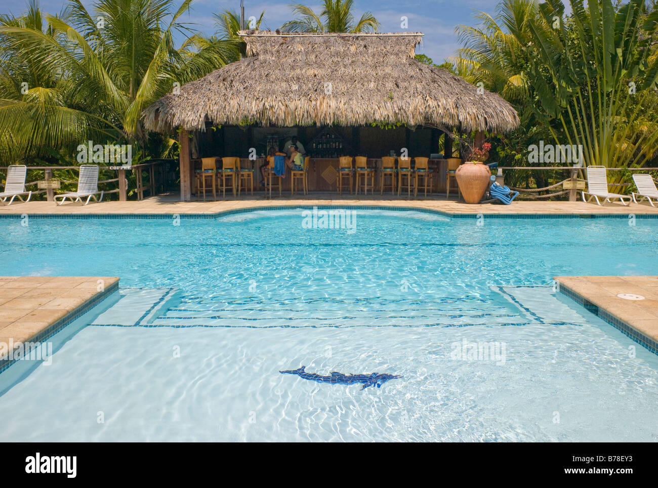 Pool, Hotel Anthony's Key Resort, Roatan, Honduras, Mittelamerika Stockfoto