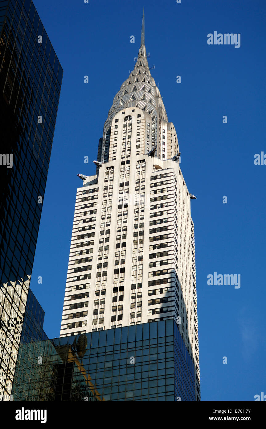 Chrysler Gebäude gegen blauen Himmel, New York City, USA Stockfoto