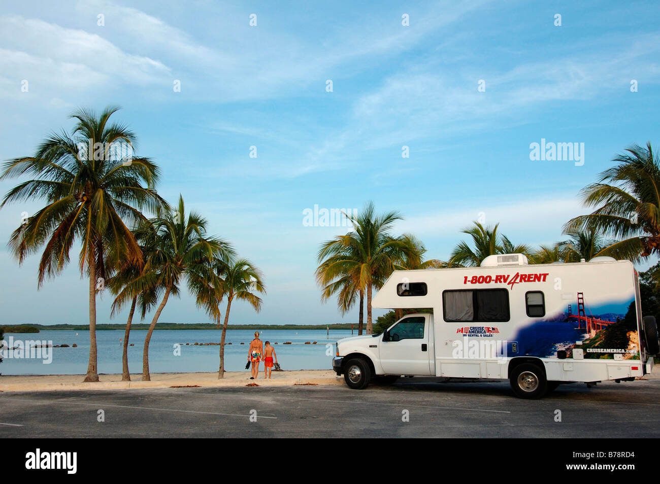 Wohnmobil in Bahia Honda State Park, Florida Keys, Florida, USA, Nordamerika Stockfoto